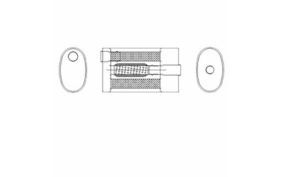 Universal Muffler 2" Offset/Centre - 8" x 5" x 22" Long OVAL - Triflow