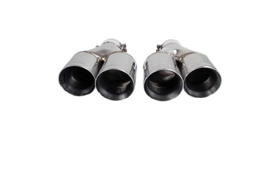 Angle Cut Inner Cone Stepped STAINLESS Exhaust Tip - 2.5" Inlet Twin 3" Out - Pair