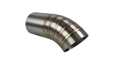 Pie Cut Bend Dump Pipe - 3.5" (125mm Straight) - 304 Stainless