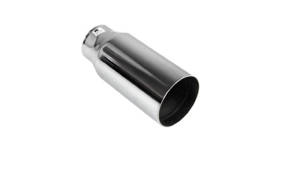 Straight Cut CHROME Exhaust Tip - 2.5" Inlet - 3.5" Outlet (8" Long)