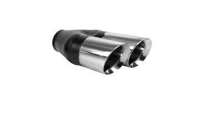Angle Cut Inner Cone STAINLESS Exhaust Tip - 3" Inlet - Twin 3.5" Outlet LHS 