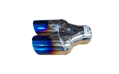 Angle Cut Inner Cone BLUE FLAME Exhaust Tip - 2.25" Inlet - Twin 3" Outlet 